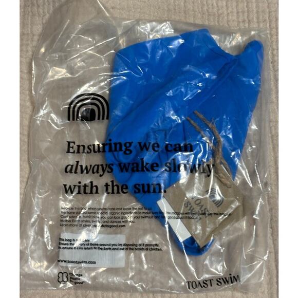 NWT Toast Signature Banded Bikini Bottoms, Electric Blue Lemonade, XS - Picture 4 of 4